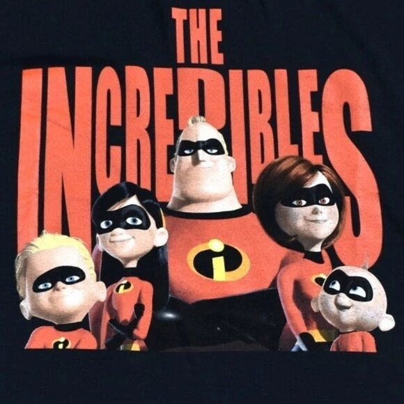 Disney The Incredibles Mens Family Portrait Black Tee Shirt New S-XL - Picture 2 of 2